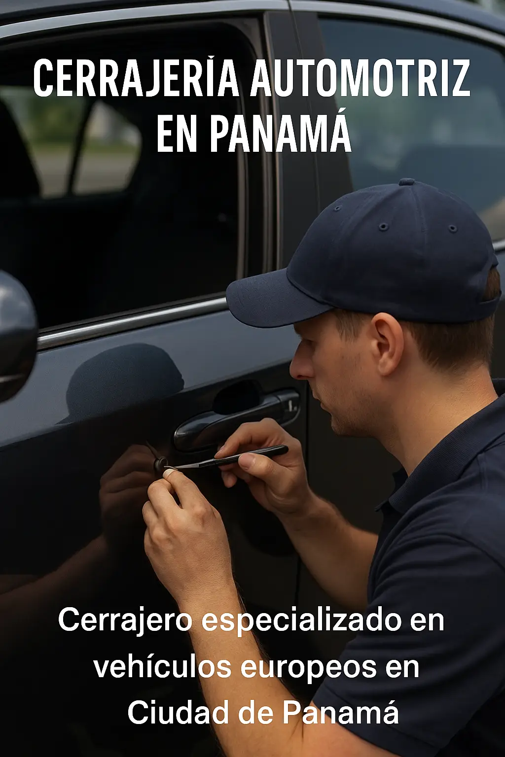 Cerrajero automotriz profesional abriendo un vehículo sin causar daños en Panamá