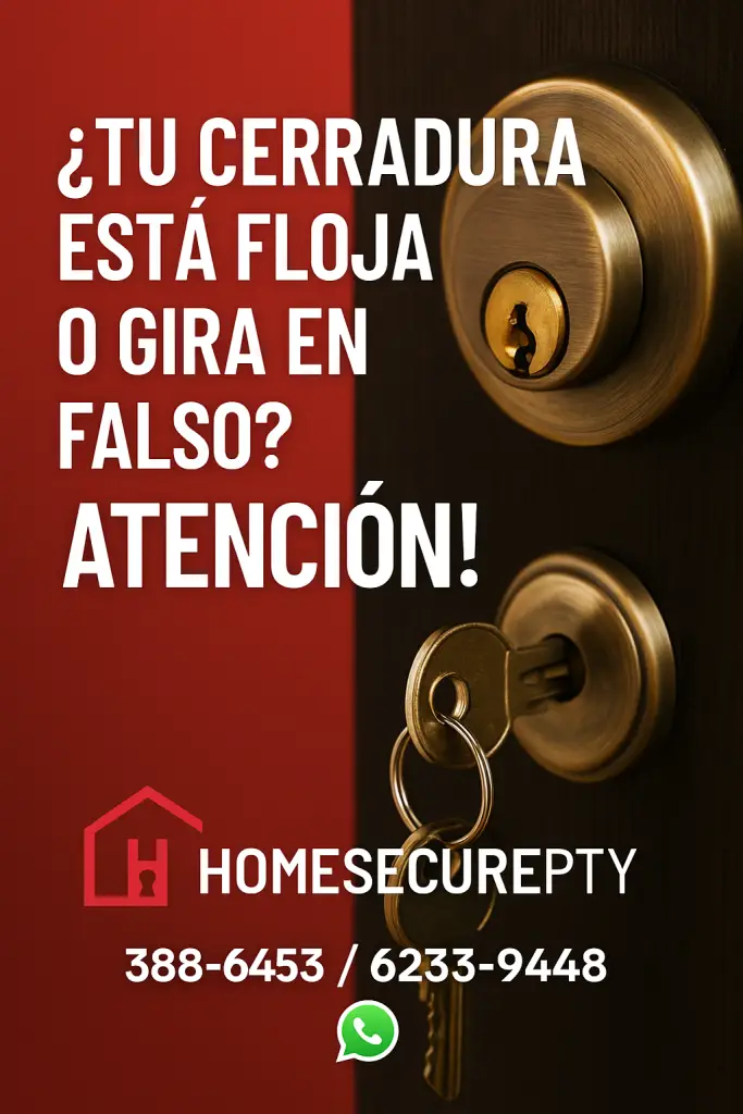 Cerradura floja o girando en falso en una puerta, HomeSecurePTY ofrece servicio de cerrajería en Panamá.