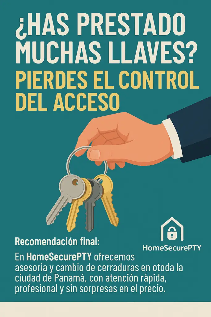 Persona entregando varias llaves, lo que representa pérdida de control del acceso al hogar. HomeSecurePTY ofrece cambio de cerraduras en Panamá.
