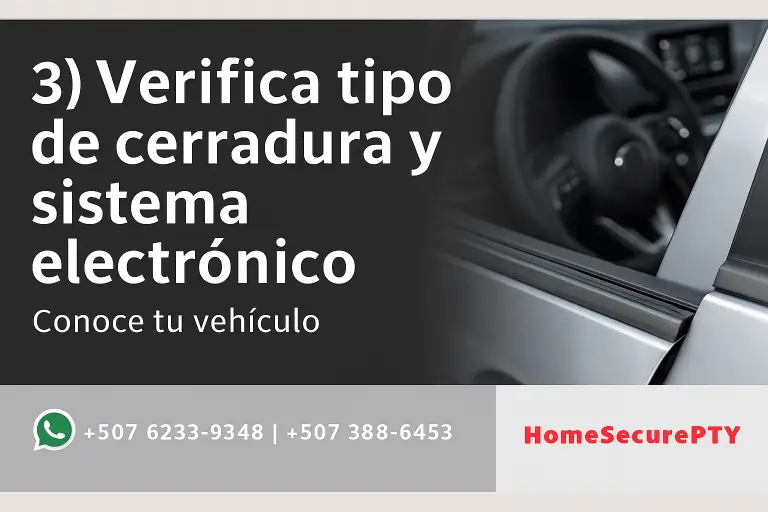 Verificar tipo de cerradura y sistema electrónico del vehículo en Panamá – HomeSecurePTY