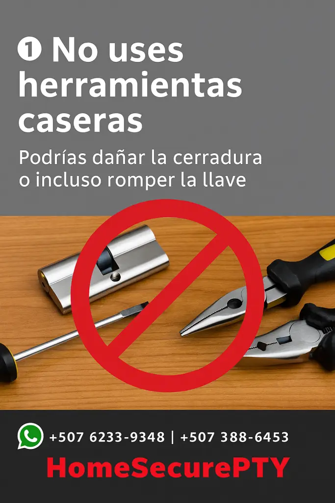 No usar herramientas caseras para abrir una puerta en casa – HomeSecurePTY