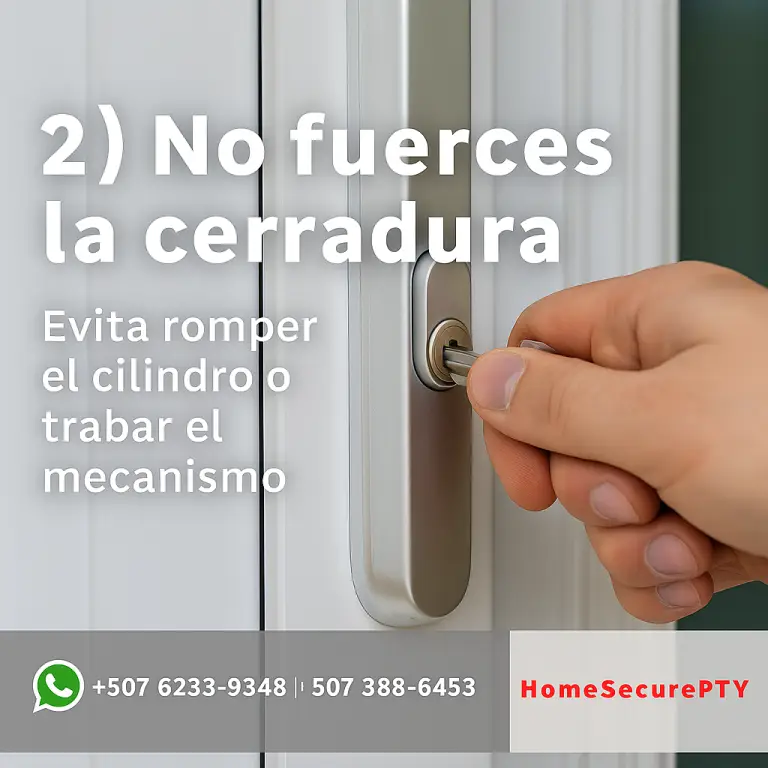 No forzar la cerradura de la puerta en el hogar – HomeSecurePTY