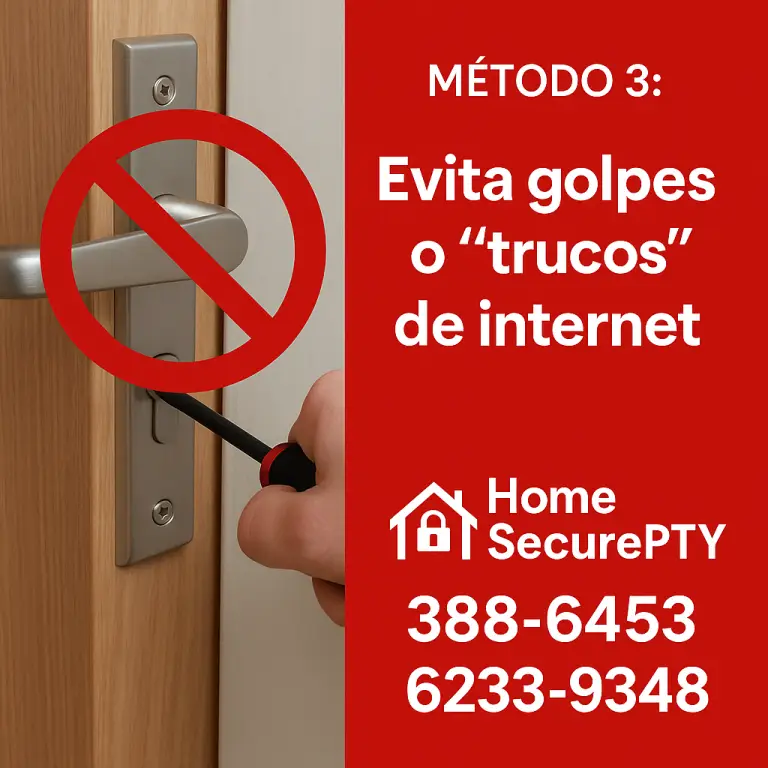 Evitar golpes o trucos para abrir puertas sin llave – HomeSecurePTY